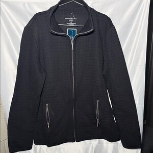 Karen Scott Black Textured Zip-Up Jacket